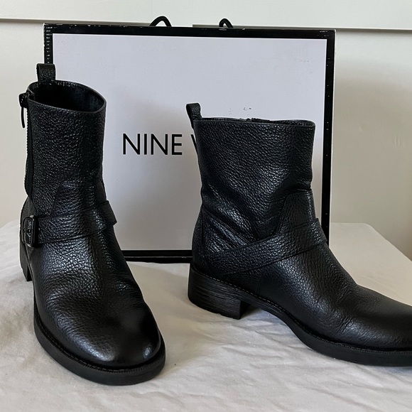 Nine West Black Hanzil Leather Boot size 6 - Picture 5 of 9